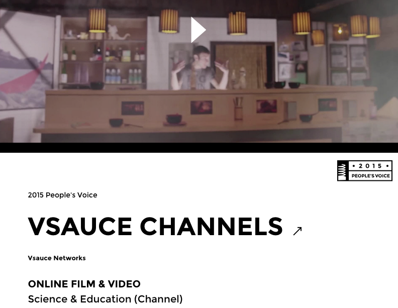 Vsauce Webby Award